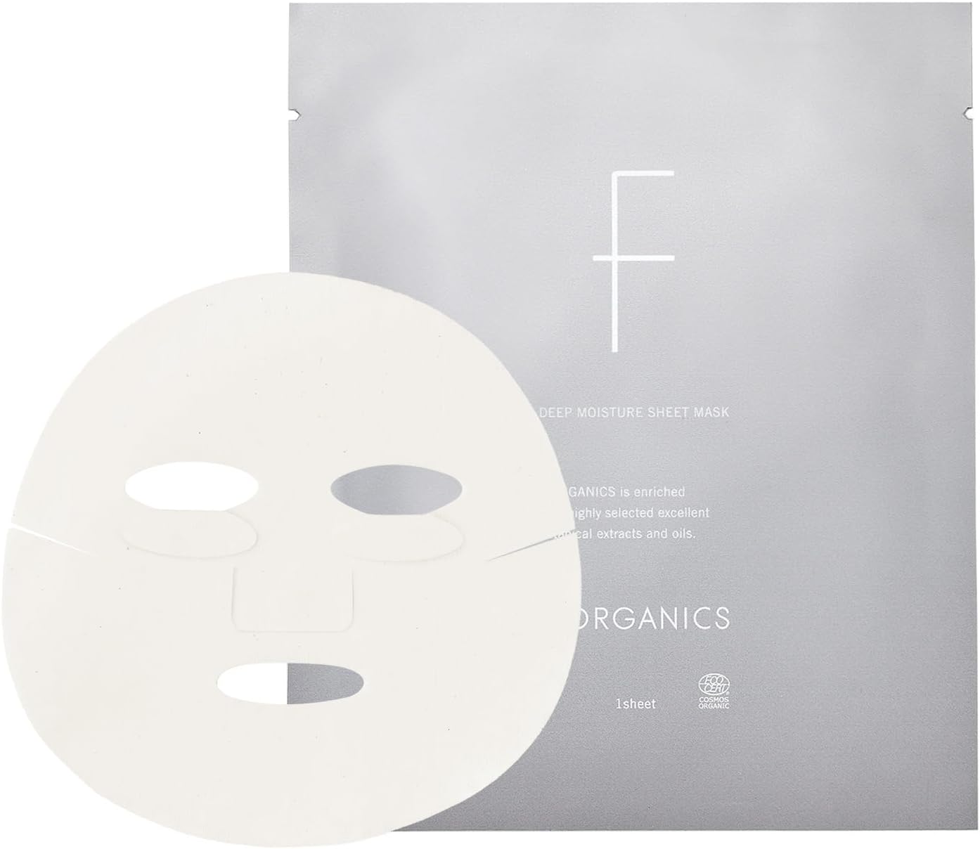 F organics(エッフェオーガニック) ディープモイスチャー シートマスク 1枚入 フェイスパック 潤い ハリ ツヤ オーガニックコットン100% COSMOS ORGANIC認証取得 オーガニック