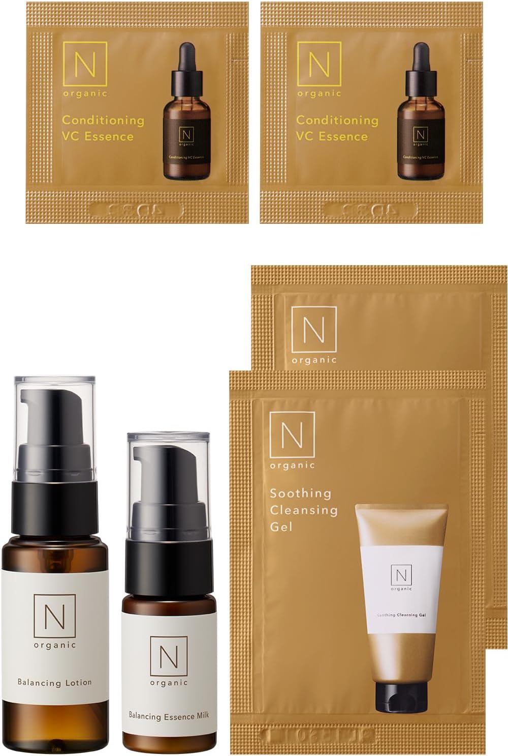 【パワーアップ乳液】N organic Basic トライアルセット （化粧水 新・美容乳液 ビタミンC美容液 クレンジング） 保湿 肌荒れ 透明感 赤CICA 柑橘系の香り トラベルセット エヌオーガニック